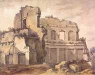 Clerisseau Charles-Louis Temple of Apollo on the Terrace of the Academy Villa of Emperor Hadrian in Tivoli  - Hermitage